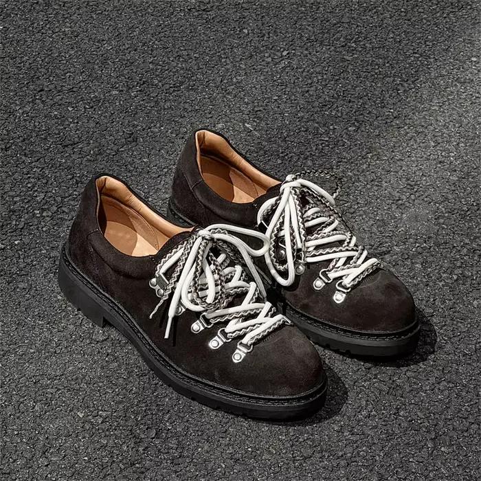 Chaussures Derby en daim de qualité supérieure pour hommes, style britannique classique, bout rond, baskets décontractées tendance, chaussures en cuir confortables et antidérapantes