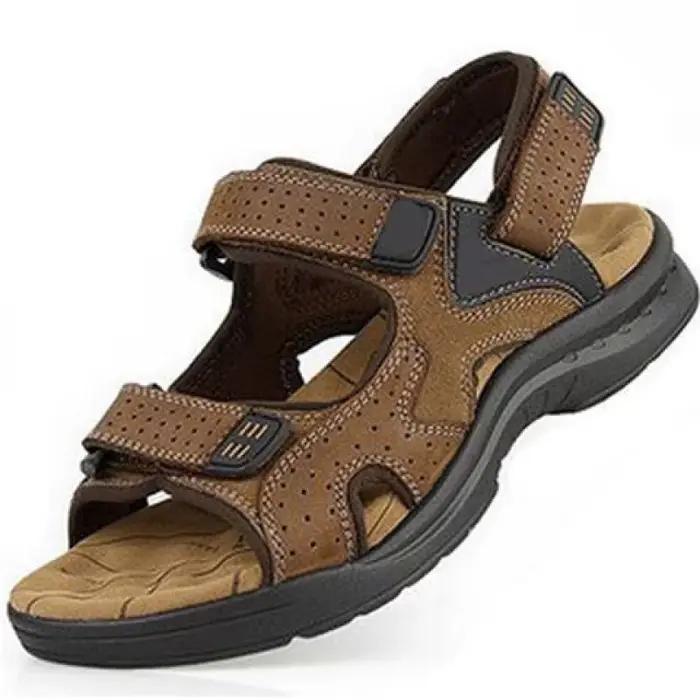 Nouvelle marque classique hommes sandales été en cuir véritable sandales hommes en plein air décontracté léger sandale mode hommes baskets BigSize