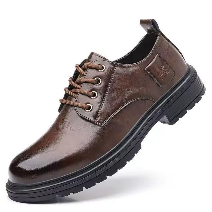 Chaussures décontractées Rollstep en cuir véritable pour homme, style rétro britannique, semelle souple EVA, parfaites pour le bureau et les sorties décontractées