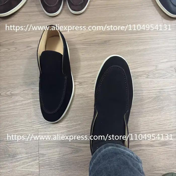 Abricot noir mocassins bottes décontractées chaussures pour hommes tout en cuir véritable marche