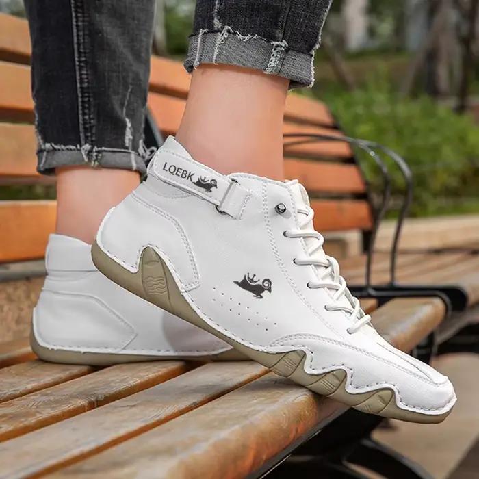 Chaussures en cuir pour hommes espadrilles décontractées 2025 bottines de moto imperméables marque italienne