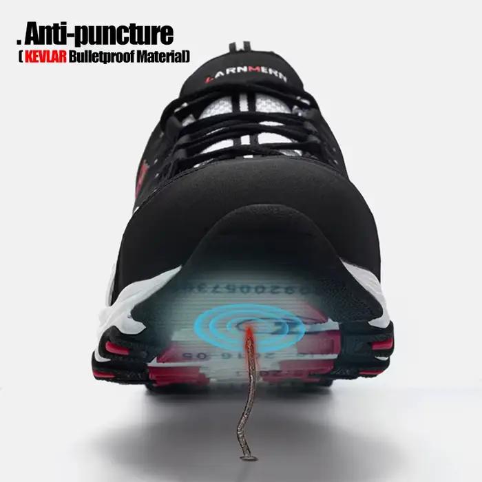 LARNMERN chaussures de sécurité pour hommes chaussure de travail à bout en acier Anti-crevaison Anti-écrasement Construction chaussure légère et respirante confortable