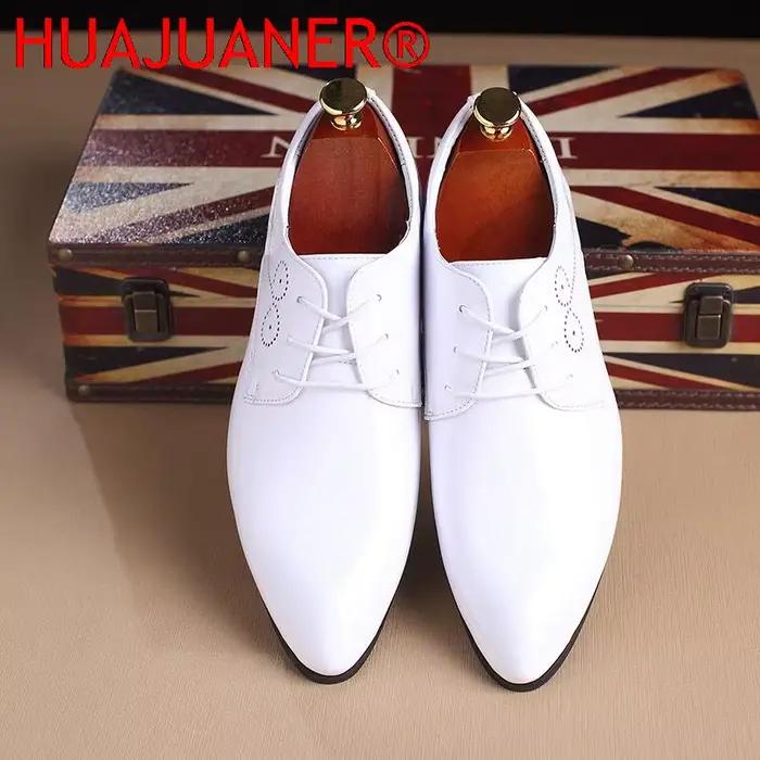 Chaussures Brogue Rétro Classiques en Cuir Verni pour Homme