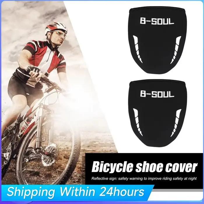 2 couvre-chaussures B-Soul coupe-vent pour le cyclisme, couvre-chaussures anti-poussière et anti-froid pour vélos de route et de montagne, couvre-chaussures créatifs personnalisés pour protéger les em