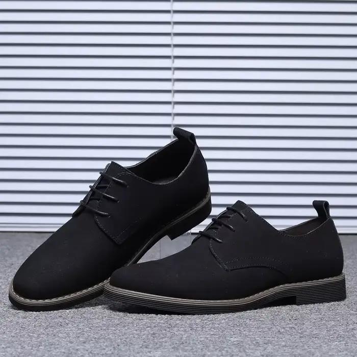 Chaussures Oxford en daim bleu marine pour hommes
