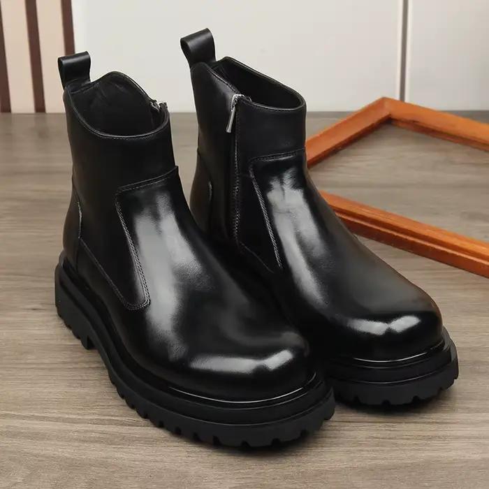 Chaussures montantes homme en cuir véritable style britannique pour printemps automne occassions variées bottes cheville confortables