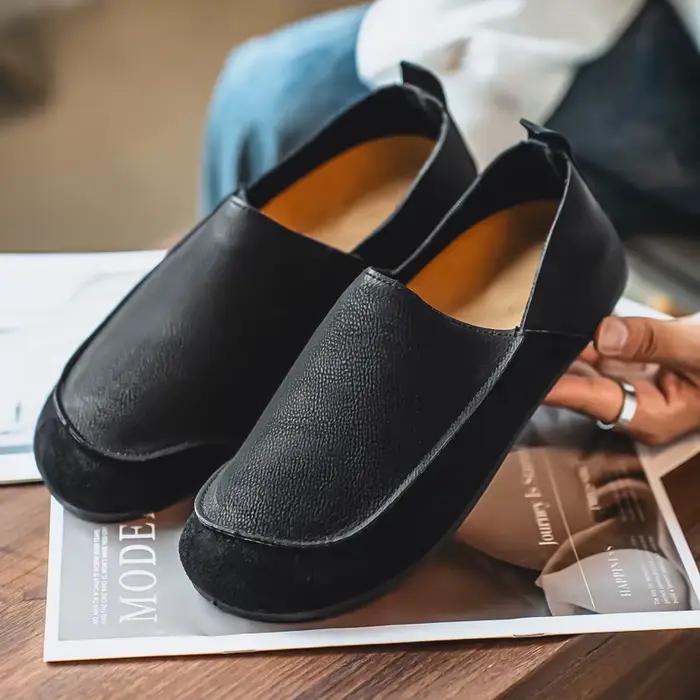Mocassins en cuir souple pour homme, confortables et respirants, chaussures décontractées de mode pour la marche en extérieur et la conduite, style demi-chaussons pour printemps et automne