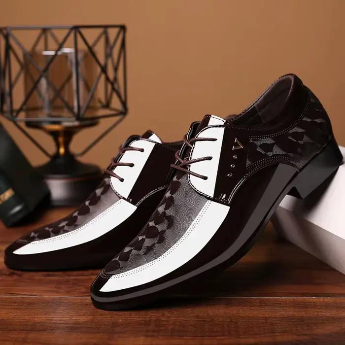 Chaussures en cuir homme bout pointu élégantes pour bureau carrière et mariages occassions spéciales pointure grande taille ajustement parfait