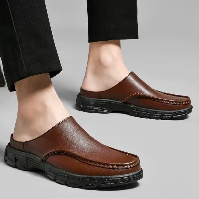 Sandales d'été en cuir véritable pour hommes