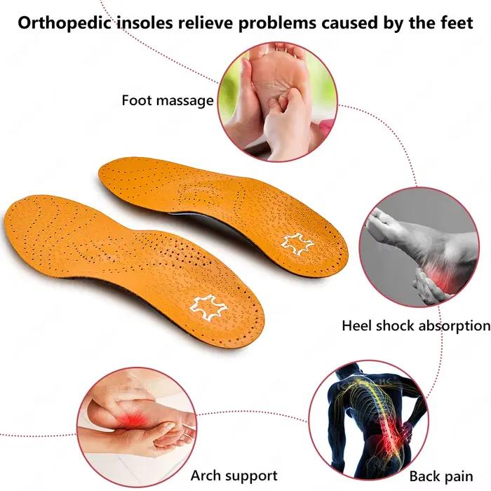 UAPKME Semelles orthopédiques en cuir PU pour pieds plats