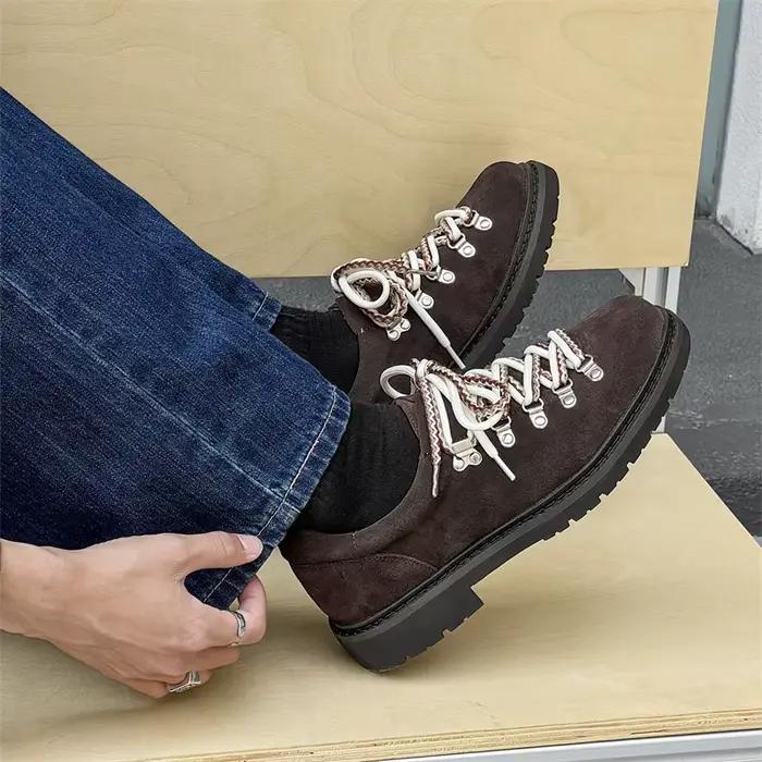 Chaussures Derby en daim de qualité supérieure pour hommes, style britannique classique, bout rond, baskets décontractées tendance, chaussures en cuir confortables et antidérapantes