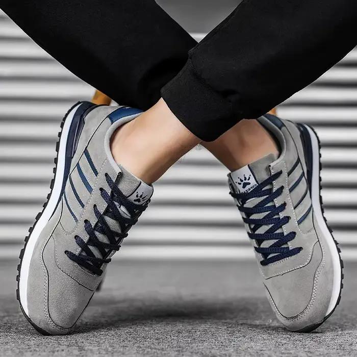 Baskets cimentées LEDP pour hommes, chaussures de marche légères, décontractées, printemps/automne, pointure 35 à 45, non tissé, daim de porc, caoutchouc, ajustement parfait, motifs patch-travail, confort et style