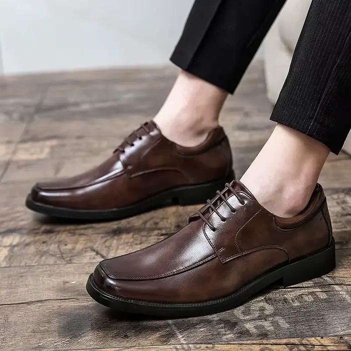 Chaussures en cuir de haute qualité pour hommes, tendance, formelles, britanniques, grande taille 48, richelieu, nouvelles chaussures de mariage d'affaires