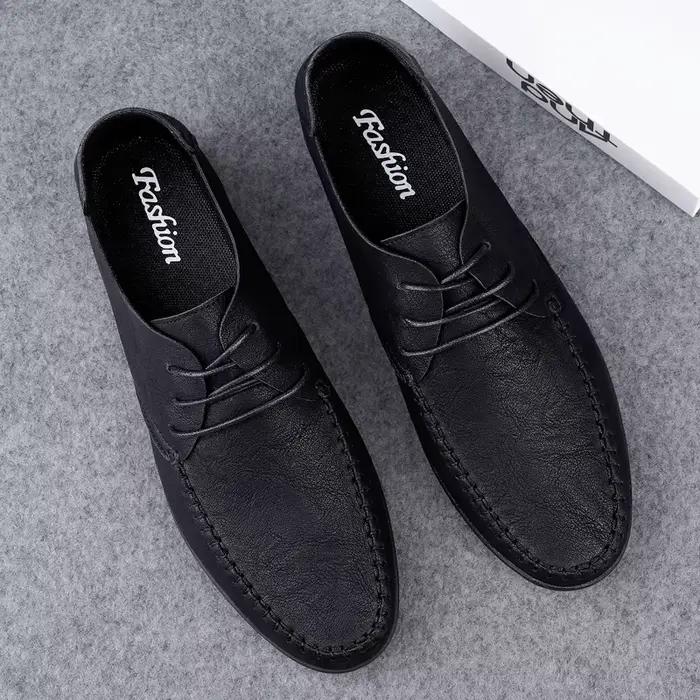 Chaussures en cuir pour hommes semelles souples quatre saisons grande taille chaussures en cuir décontractées mode à la mode fête des jeunes chaussures de conduite polyvalentes