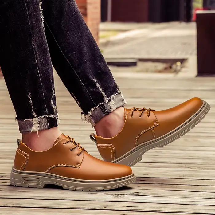 CLOHOO chaussures décontractées d'affaires faites à la main pour hommes chaussures de travail classiques confortables à lacets chaussures pour hommes de mariage à la mode
