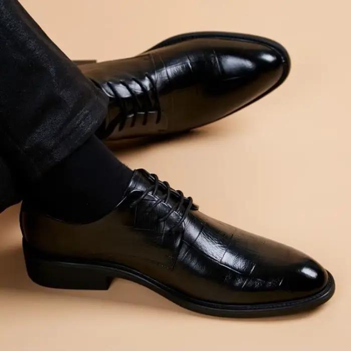 Chaussures de soirée en cuir pointu pour hommes