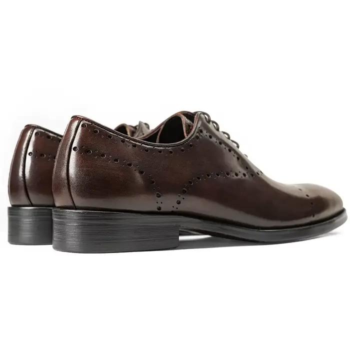 Hanmce-Chaussures Oxford en cuir véritable pour hommes, chaussures provoqué formelles d'affaires, chaussures de luxe de haute qualité