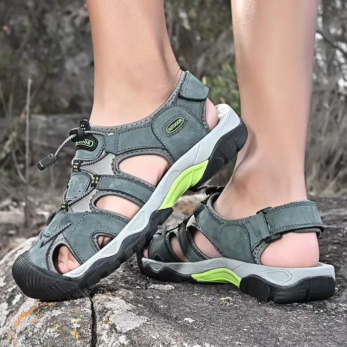 Chaussures d'été homme sandales décontractées antidérapantes sport plage sandales à plateforme pantoufles en cuir nouveau modèle 2023 ocassions spéciales confortables élégantes