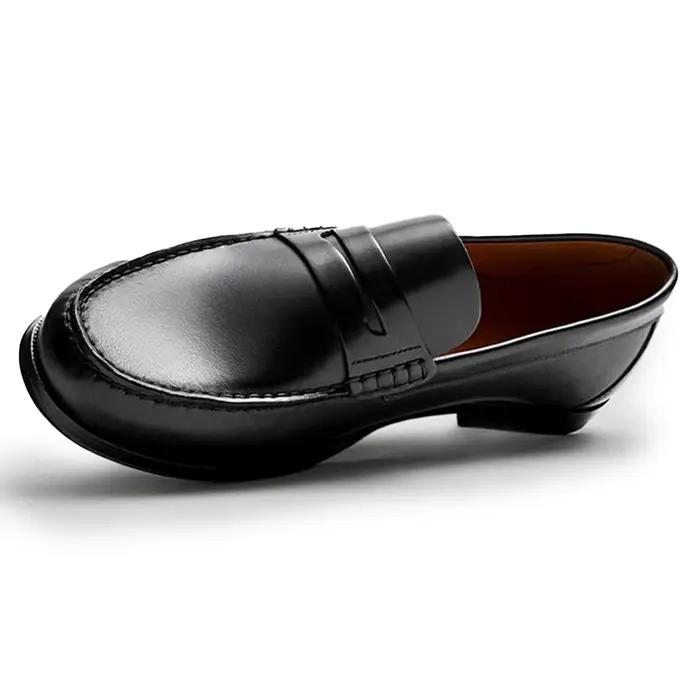 Mocassins en cuir de veau respirants et imperméables pour hommes, chaussures décontractées élégantes et confortables pour l'usage quotidien, printemps et automne