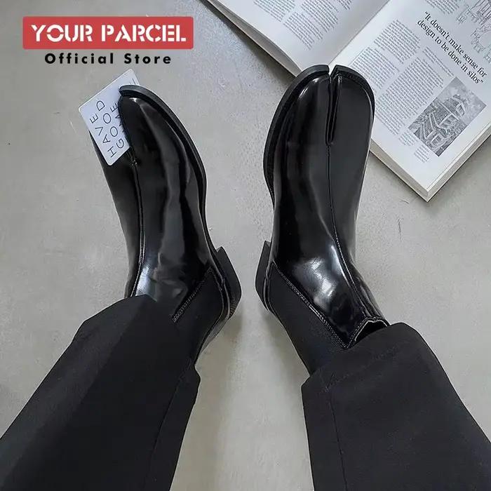 Bottes en cuir à bout fendu pour hommes
