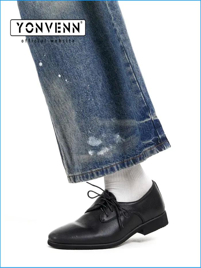 Chaussures Dylan Derby homme cuir véritable bout carré élégantes vintage pour hommes quotidien occassions spéciales
