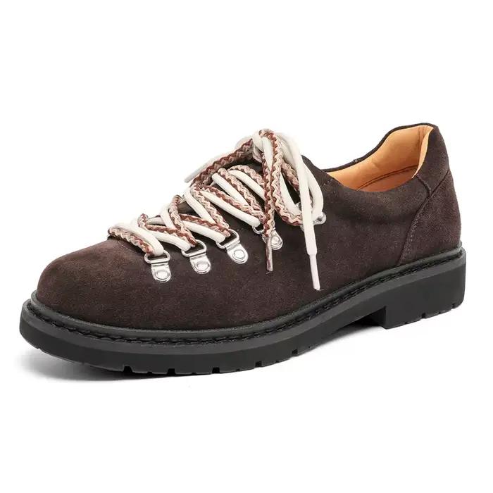 Chaussures Derby en daim de qualité supérieure pour hommes, style britannique classique, bout rond, baskets décontractées tendance, chaussures en cuir confortables et antidérapantes
