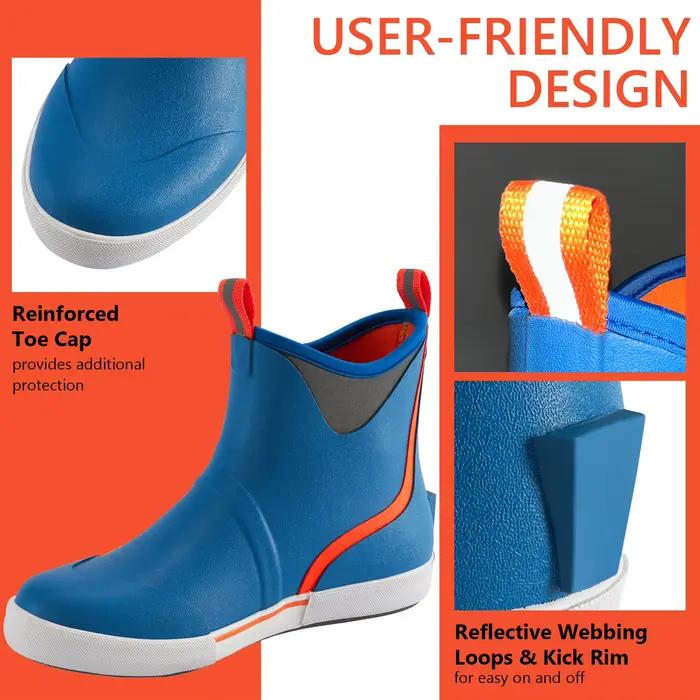 BASSDspatule-Bottes de pont imperméables pour homme, doublure respirante, caoutchouc néoprène anti-alde, rinçage, bottes de pluie, pêche, bateau, 6 po