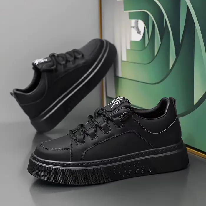 Chaussures de Sport pour hommes baskets en cuir blanc