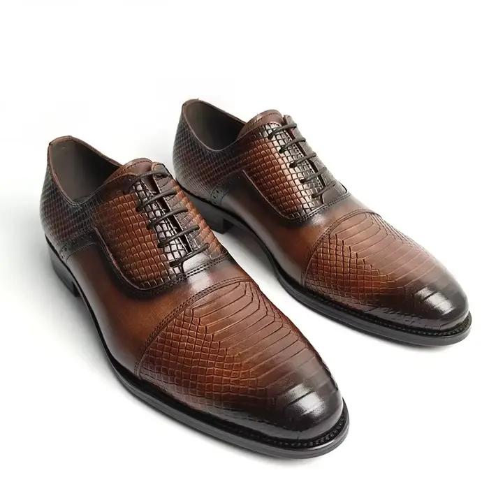 Chaussures Oxford en cuir véritable pour hommes