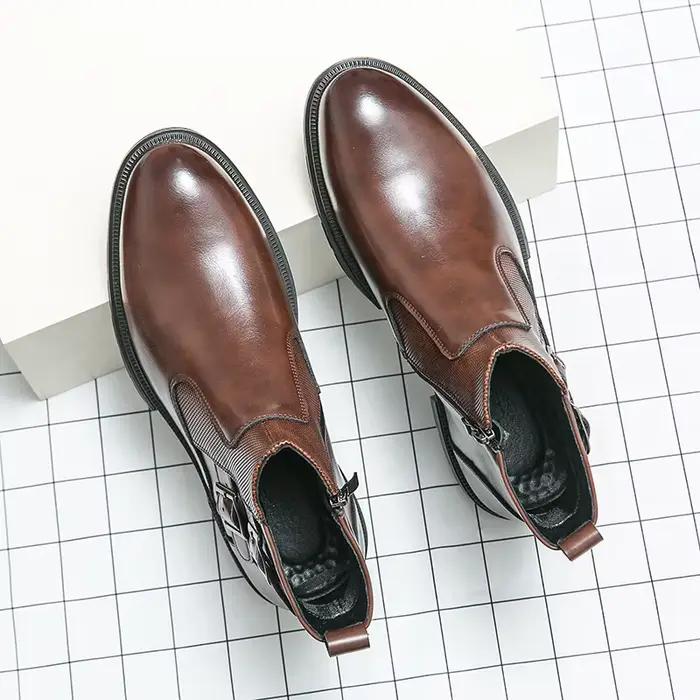 Bottines de Banquet vertes haut de gamme pour hommes