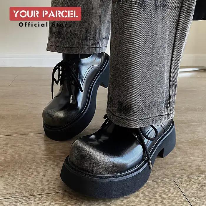 Grandes chaussures derbies polyvalentes en cuir retourné pour hommes