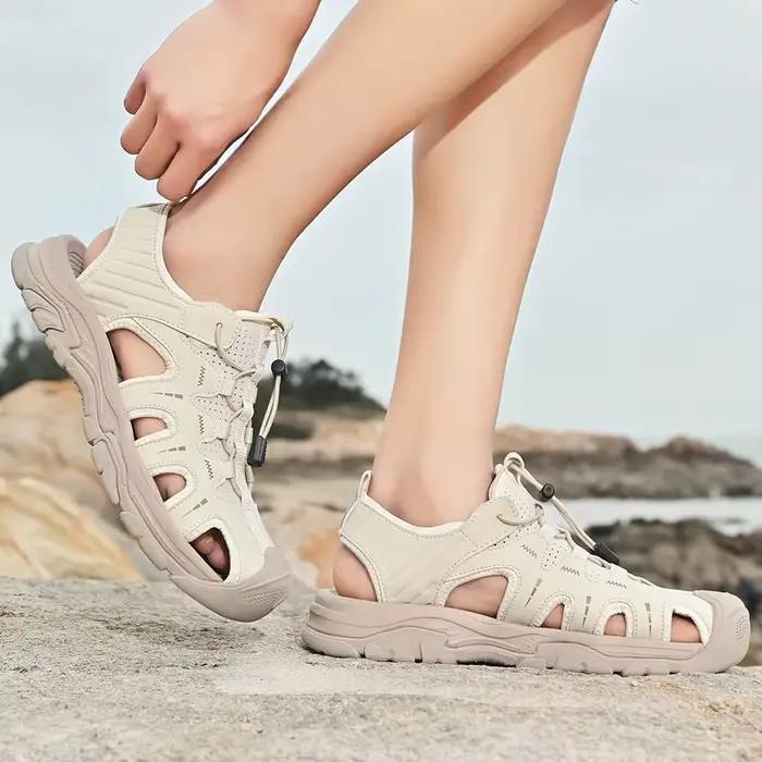 Sandales d'été en cuir véritable pour hommes, chaussures décontractées d'extérieur, de plage, romaines