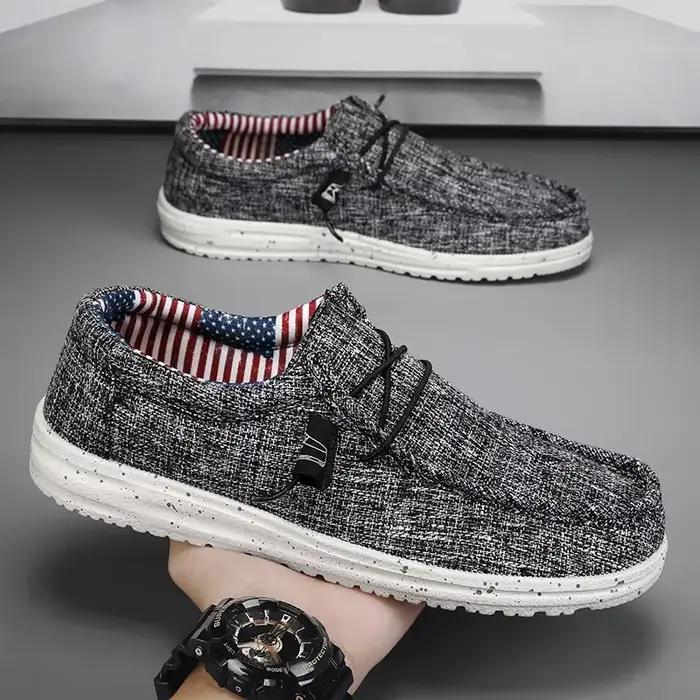 Mocassins en toile à enfiler pour hommes