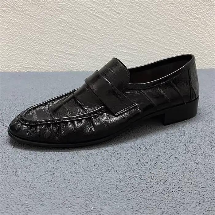 Nouveau français rétro talon plat anguille cuir pur cousu à la main en cuir véritable semelle femmes Lefu chaussures une étape confort décontracté unique Sho