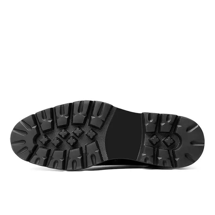 Brock – chaussures en cuir véritable gaufré pour hommes