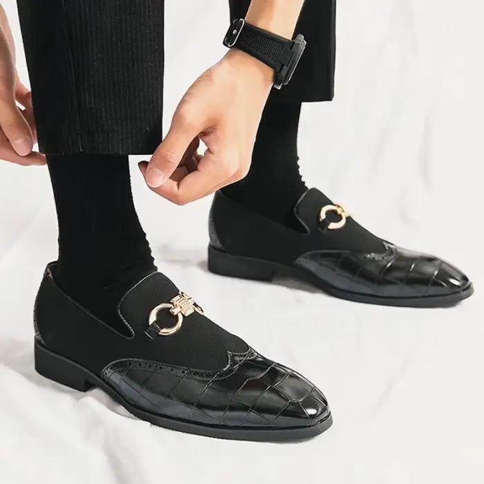 Mode vert mocassins hommes chaussures habillées de luxe de haute qualité