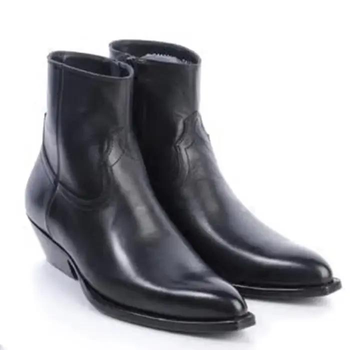 Bottes Chelsea pour hommes en daim de vache bout pointu talon carré imperméables et respirantes pour printemps automne et occasions décontractées