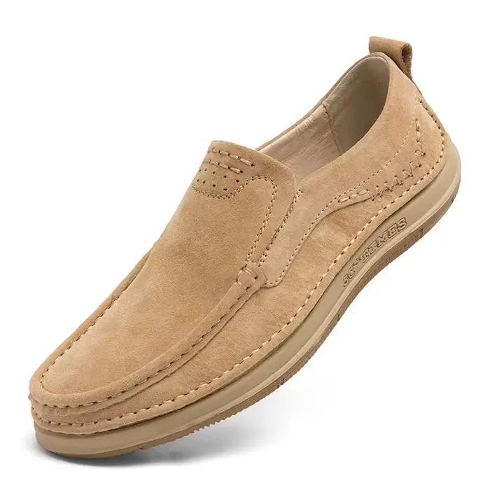 Mocassins en daim de vache pour hommes, chaussures décontractées de luxe, confort et élégance pour toutes les occasions spéciales