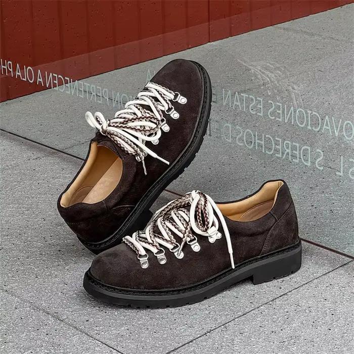 Chaussures Derby en daim de qualité supérieure pour hommes, style britannique classique, bout rond, baskets décontractées tendance, chaussures en cuir confortables et antidérapantes