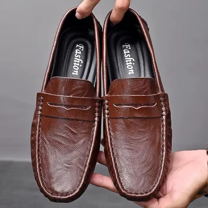 Nouveaux mocassins décontractés pour homme à semelle souple, chaussures en caoutchouc confortables pour la marche en extérieur, occasions décontractées et cadeaux pour homme
