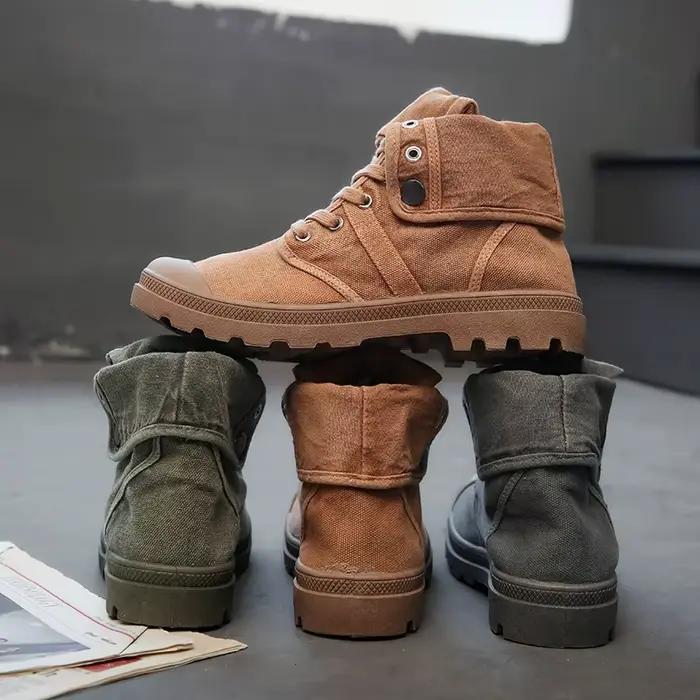 Bottes de rinçage pour hommes, baskets à lacets, chaussures d'extérieur décontractées, plates, respirantes, confortables, en toile