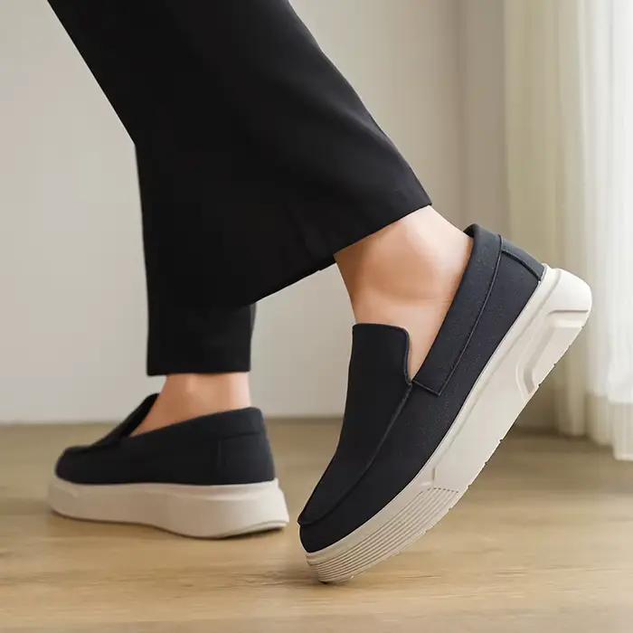 Mocassins à plateforme pour homme, grande taille 46, chaussures décontractées d'été, confortables, respirantes, à enfiler, pour hommes