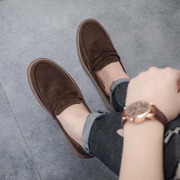 Chaussures décontractées rétro marron pour hommes