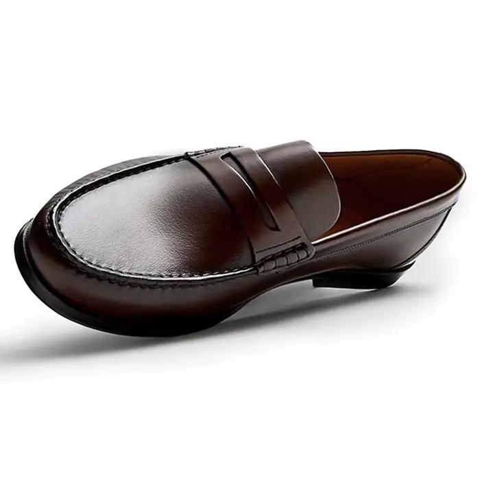 Mocassins en cuir de veau respirants et imperméables pour hommes, chaussures décontractées élégantes et confortables pour l'usage quotidien, printemps et automne