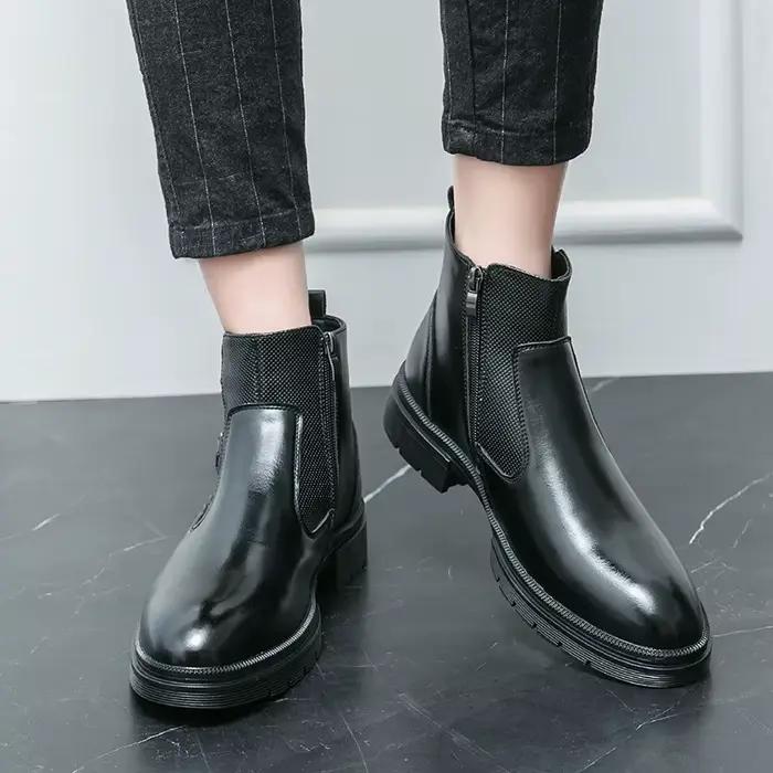 Bottines de Banquet vertes haut de gamme pour hommes