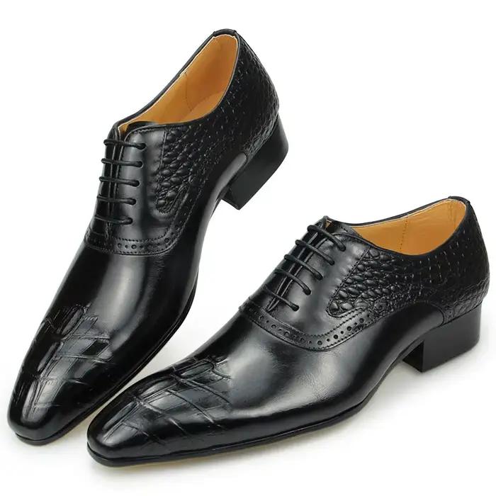 Italie chaussures pour hommes Prince classique moderne formel Oxford Wingtip à lacets