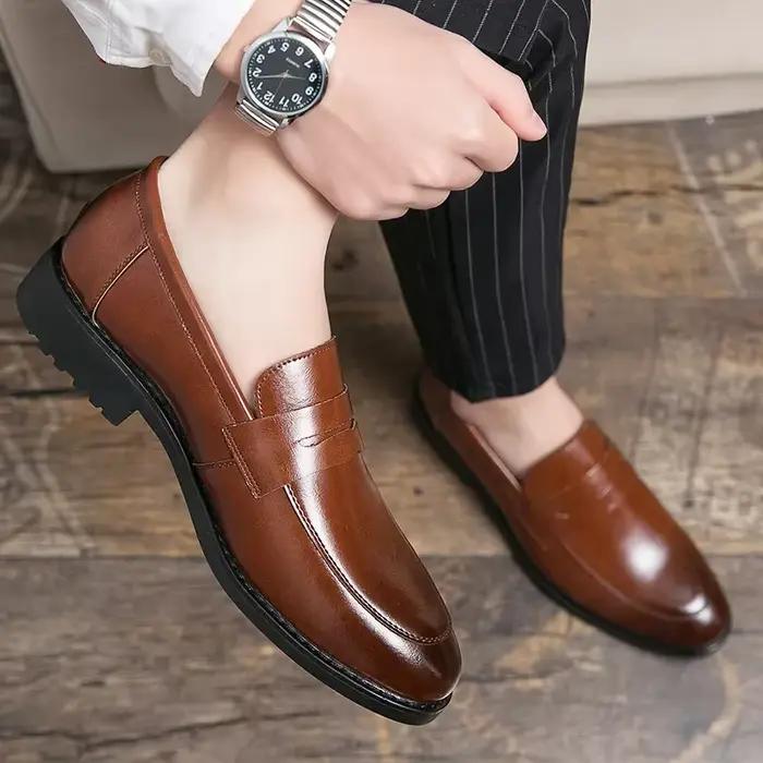 Nouvelles Chaussures d'été 2021 pour Hommes : Mocassins en Cuir Tendance Britannique Décontractés