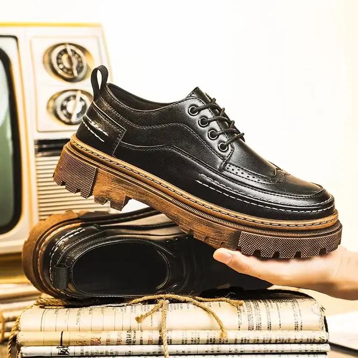 Chaussures en cuir professionnelles pour hommes de bureau et carrière, style britannique, pour mariage et occasions formelles de printemps à automne