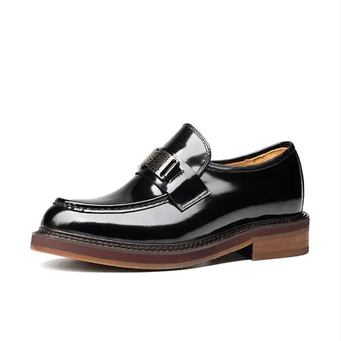 All Cirhide-Chaussures d'affaires pour hommes, Style anglais, Mocassins à fond de tendon de bœuf, Perles de perles, Chaussures en cuir brillant, Chaussures de mariage