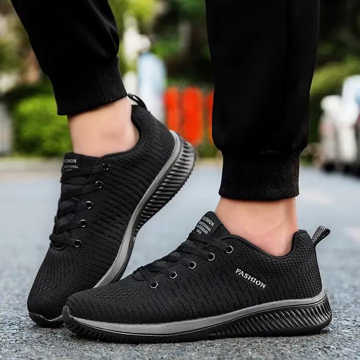 Hommes course marche tricot chaussures mode décontracté